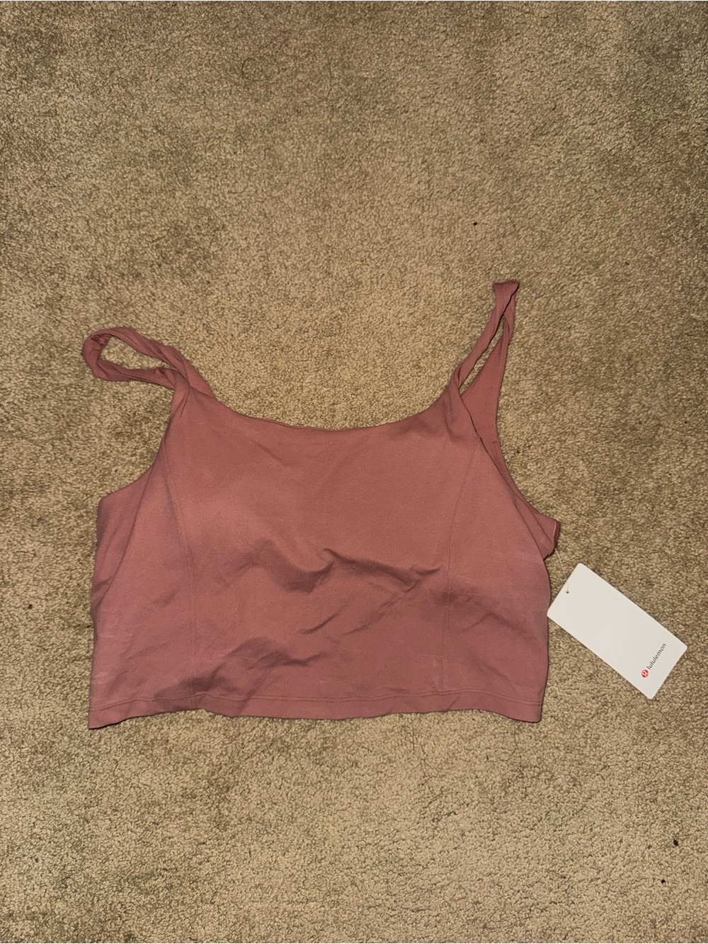 lululemon athletica mauve/pink crop tank bra